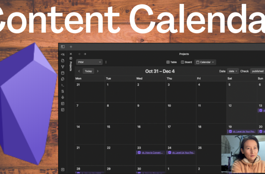 build content calendar in Obsidian